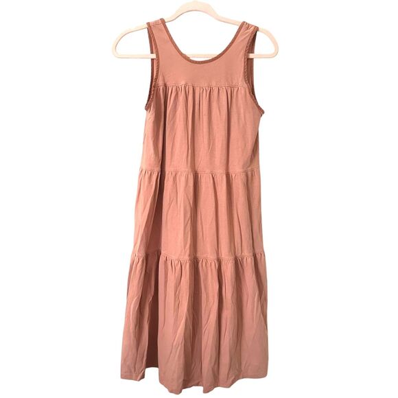 EVERLANE The Weekend Tiered Tank Midi Dress Pink‎ XS - Picture 2 of 6